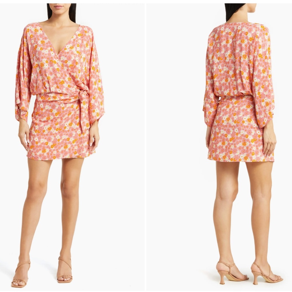 Pfieffer Floral Long Sleeve Cover-Up Wrap Dress